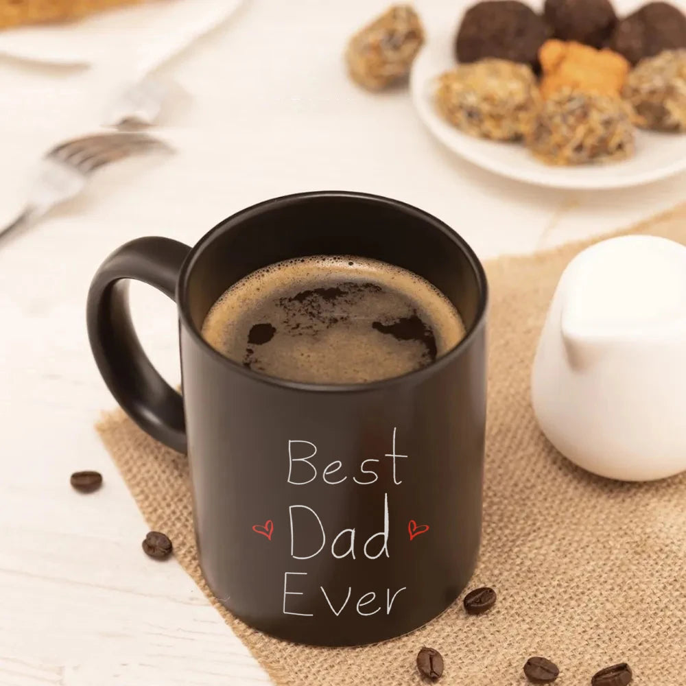 Best dad ever 11oz Black Ceramic Coffee Mug father day gift cup papa home tea mug ShopOnlyDeal