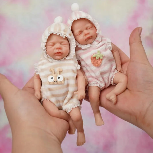 6" Micro Preemie Full Body Silicone Baby Twins  Lifelike Mini Reborn Doll Surprice Children Anti-Stress ShopOnlyDeal