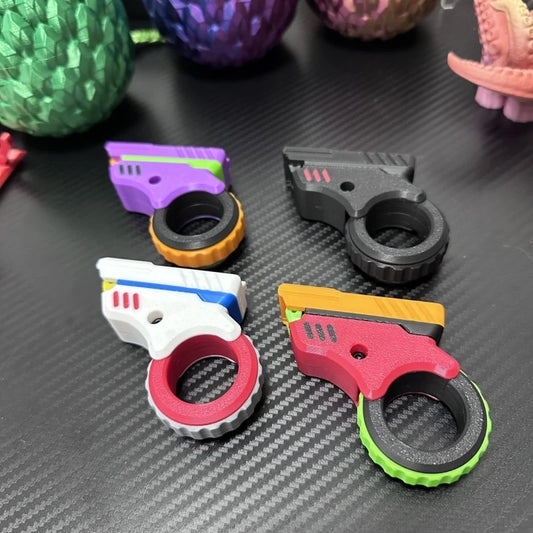 3D Print Azu EDC Pushing Card Slider Gun Fidget Spinner Multi Functional Ratchet Decompression Toy Portable Fingertip Gyro Gift ShopOnlyDeal