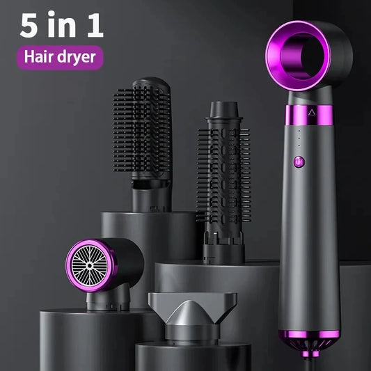Multifunction Hair Dryer 5 in 1 Hot Air Comb Automatic Curling Rod Straight Hair Comb Hair Dryer Salon Style Tool Fast Dry ShopOnlyDeal