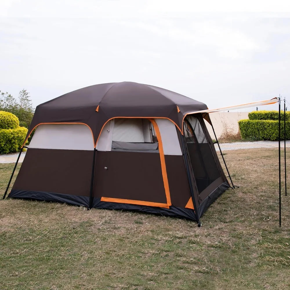 Large Tent 6 Person,Family Cabin Tents,Straight Wall,3 Doors and 3 Windows with Mesh,Waterproof ShopOnlyDeal