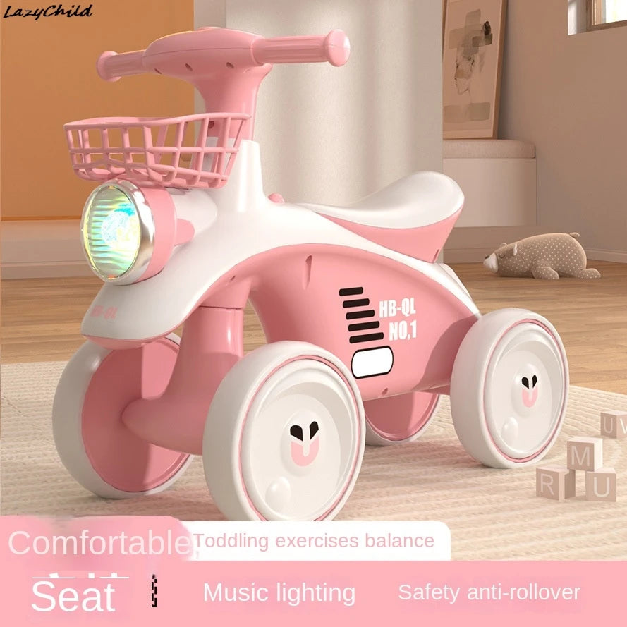 Children's Balance Car Without Pedals | 1-3 Years Old Baby Scooter | Child Scooter Baby Walker | Yo-Yo Four Wheels News ShopOnlyDeal