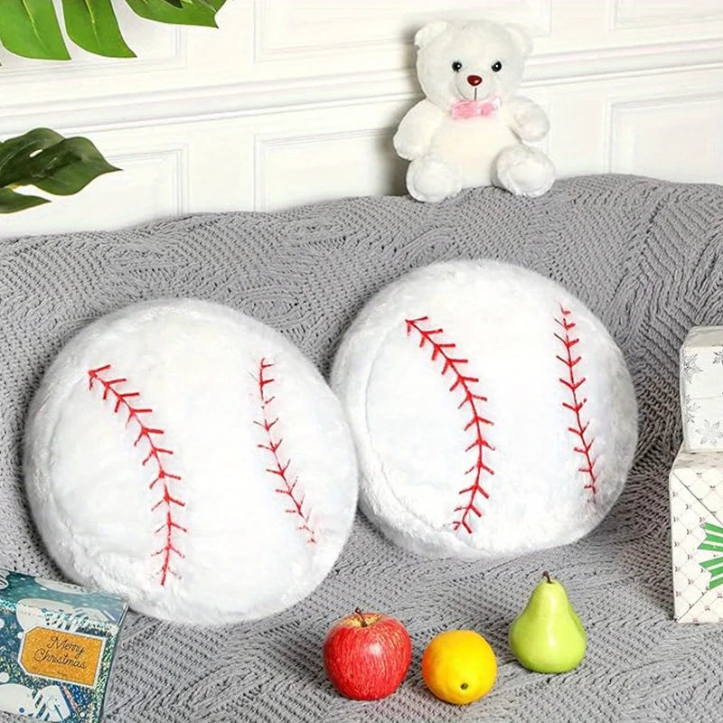 1Pcs Baseball Plush Pillow Soft Fluffy Stuffed Plush Toy Durable Cushion Room Decoration Party Favors for Boys and Girls ShopOnlyDeal