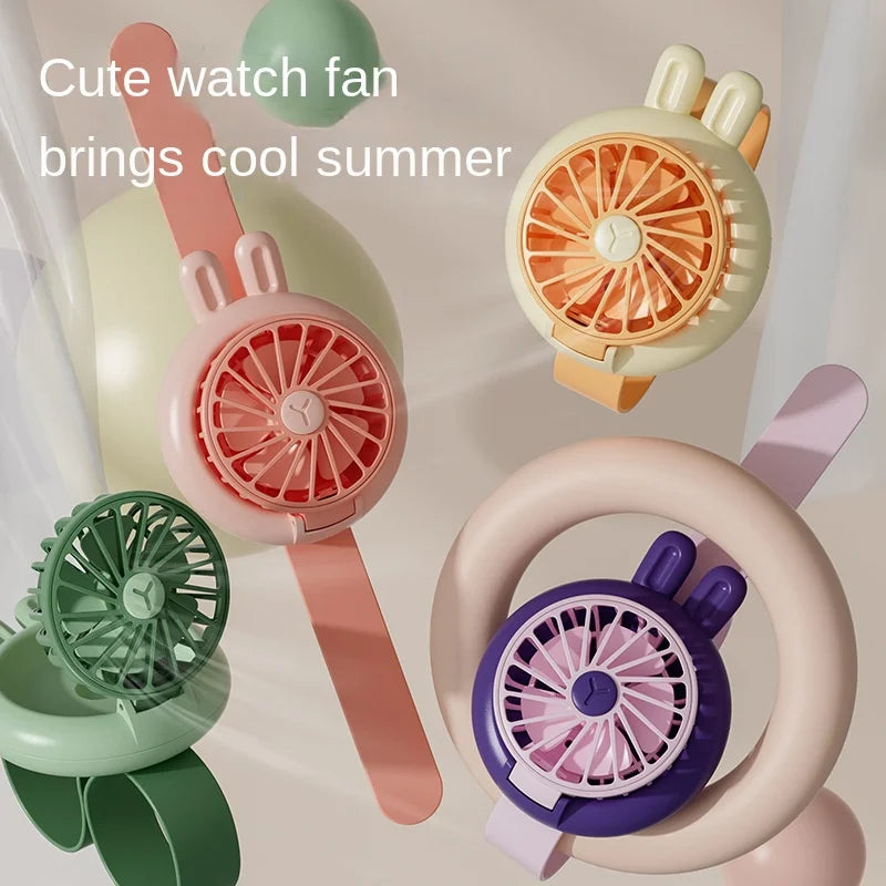 2024 New Mini Children's Watch Fan | Cartoon Handheld Mini Fan | Rechargeable Portable Fan | Portable Air Conditioner Gift ShopOnlyDeal