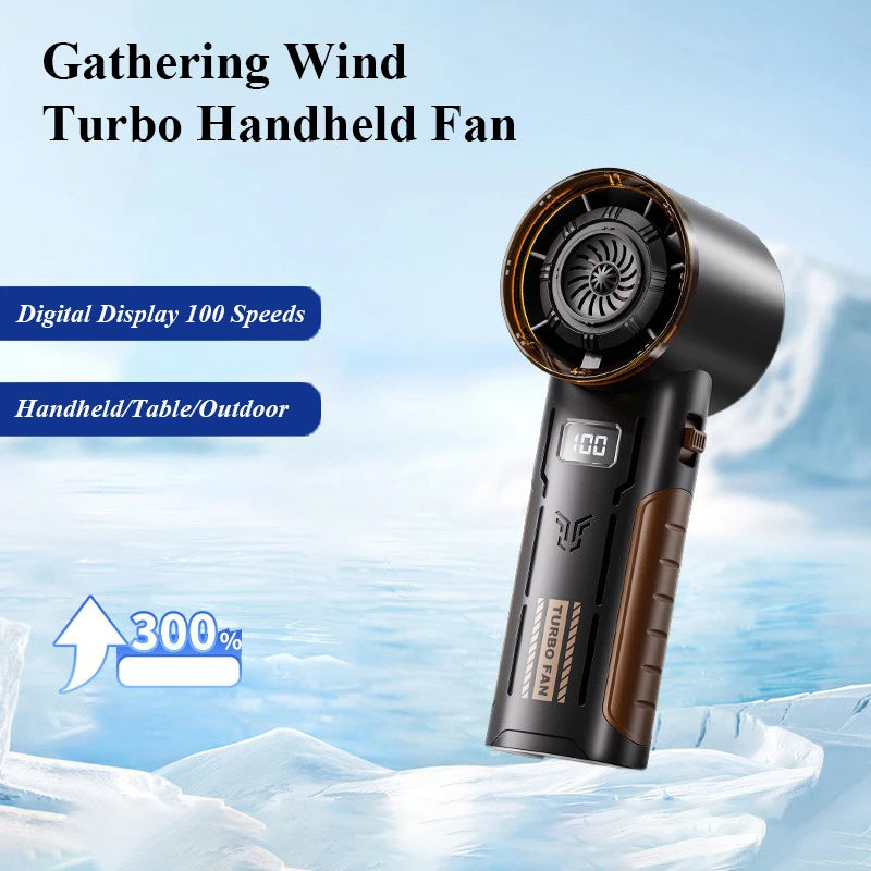 Portable Handheld Fan 1-100 Speed Adjustable Turbo Mini Fan 4000mAh Rechargeable Personal Fans Gift for Women Men Travel Camping ShopOnlyDeal