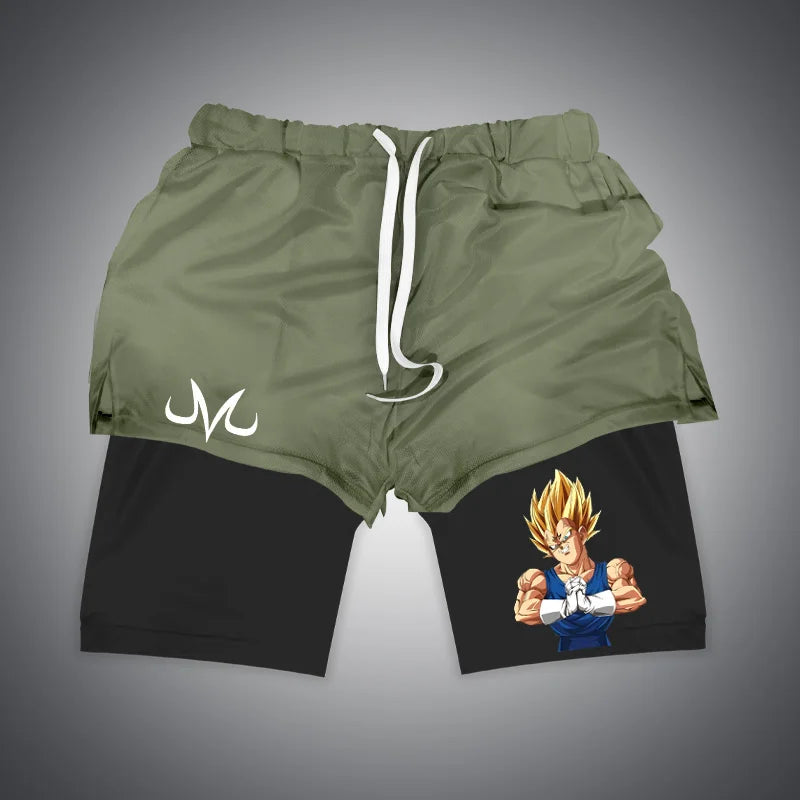 Anime Gym Shorts for Men and Women | Dragon Ball, NARUTO, One Piece | 3D Print | 2 in 1 Quick Dry Breathable Sports Training Compression Shorts ShopOnlyDeal