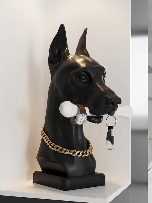 Creative Desktop Key Storage Statue,Durbin Model,Resin Crafts,Animal Figurines,Dog Statue,Modern Art Home Decoration Accessories ShopOnlyDeal