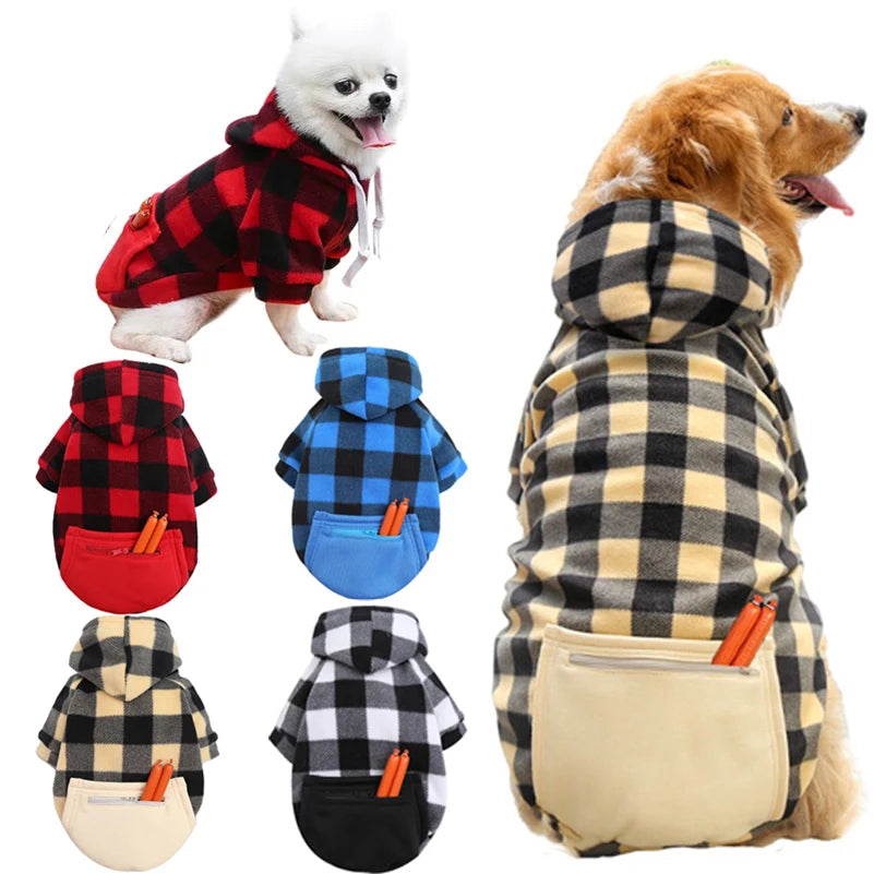 Winter Warm Pet Dog Clothes Coat with Pocket Big Doggy Hoodie for Small Medium Dogs Large Chihuahua Pomeranian Jackets Costume ShopOnlyDeal