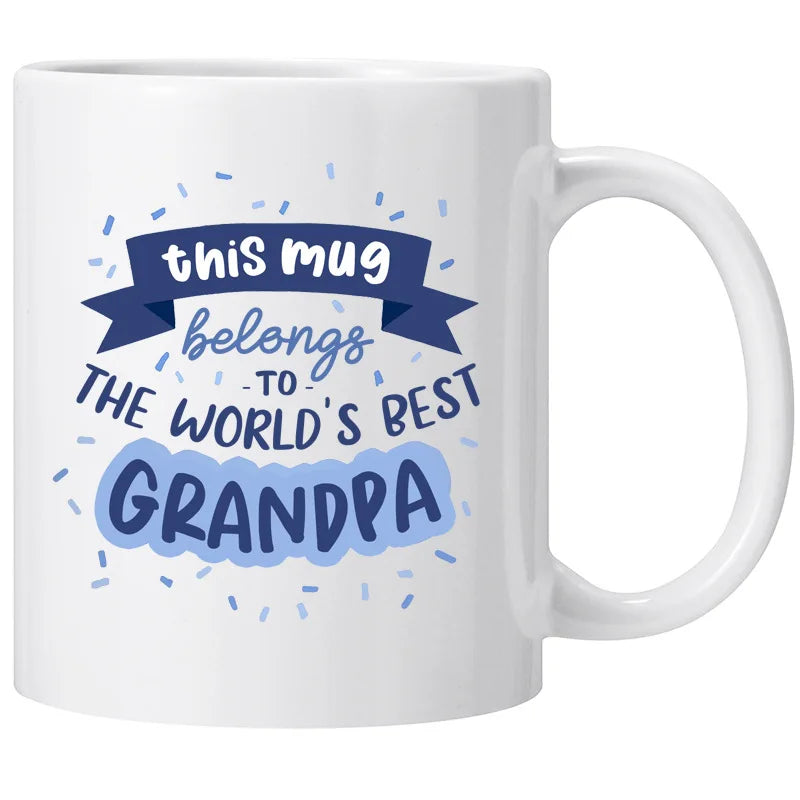 Best Dad Mug 350ml | World's Best Dad Coffee Cup | Novelty Dad & Son Ceramic Mugs with Letter Printing for Father ShopOnlyDeal