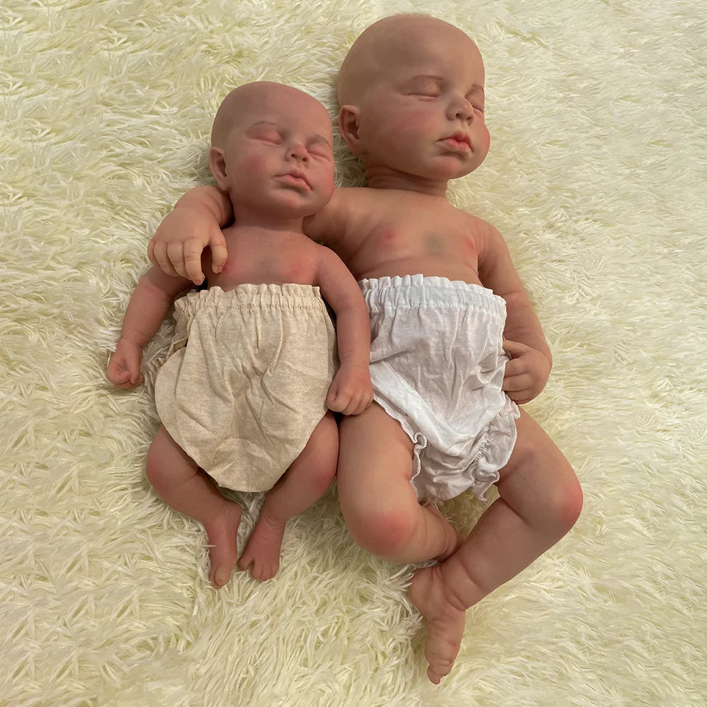 2 Babies Small 31Cm Newborn Baby Girl And Large 50Cm Full Silicone Reborn Dolls Loulou 20 Inch Handmade Artist Painted Collector ShopOnlyDeal