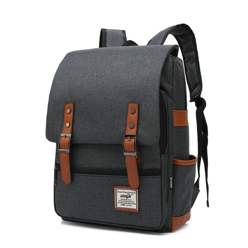 Vintage 16-Inch Laptop Canvas Backpack | Retro Casual Travel and School Bag for Men and Women - Ideal for Teenagers ShopOnlyDeal