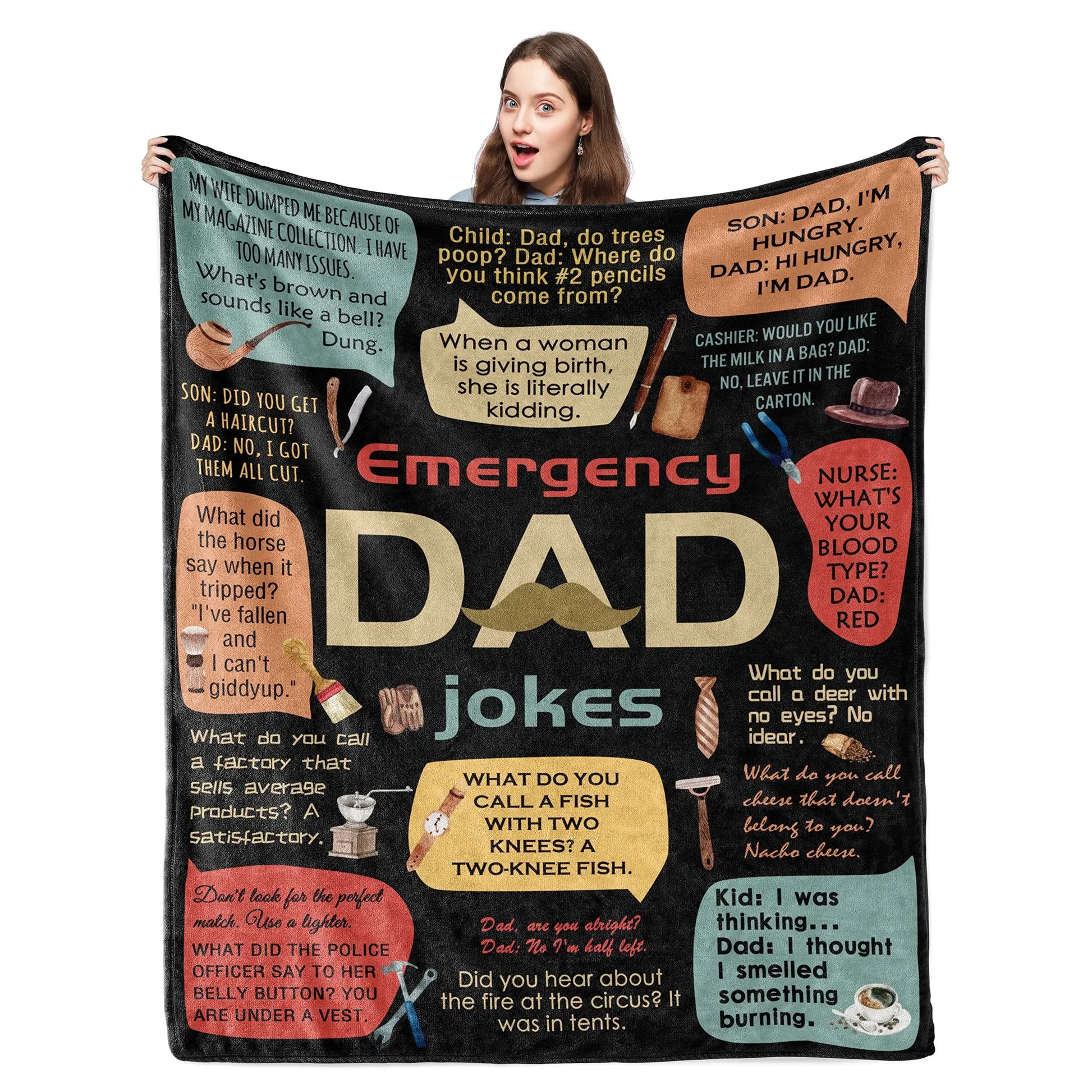 Dad Blanket | The Best Dad Throw Blanket | Soft and Warm Gift for Father, Daddy, Papa, Pappy, Grandpa | Perfect for Father’s Day, Birthday, Christmas ShopOnlyDeal