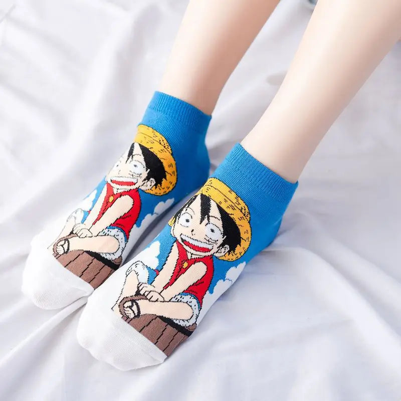 Anime One Piece Luffy Chopper Short Socks | Happy Women Students Cotton Socks | Cartoon Colorful Thin Socks | Creative Ladies Spring ShopOnlyDeal