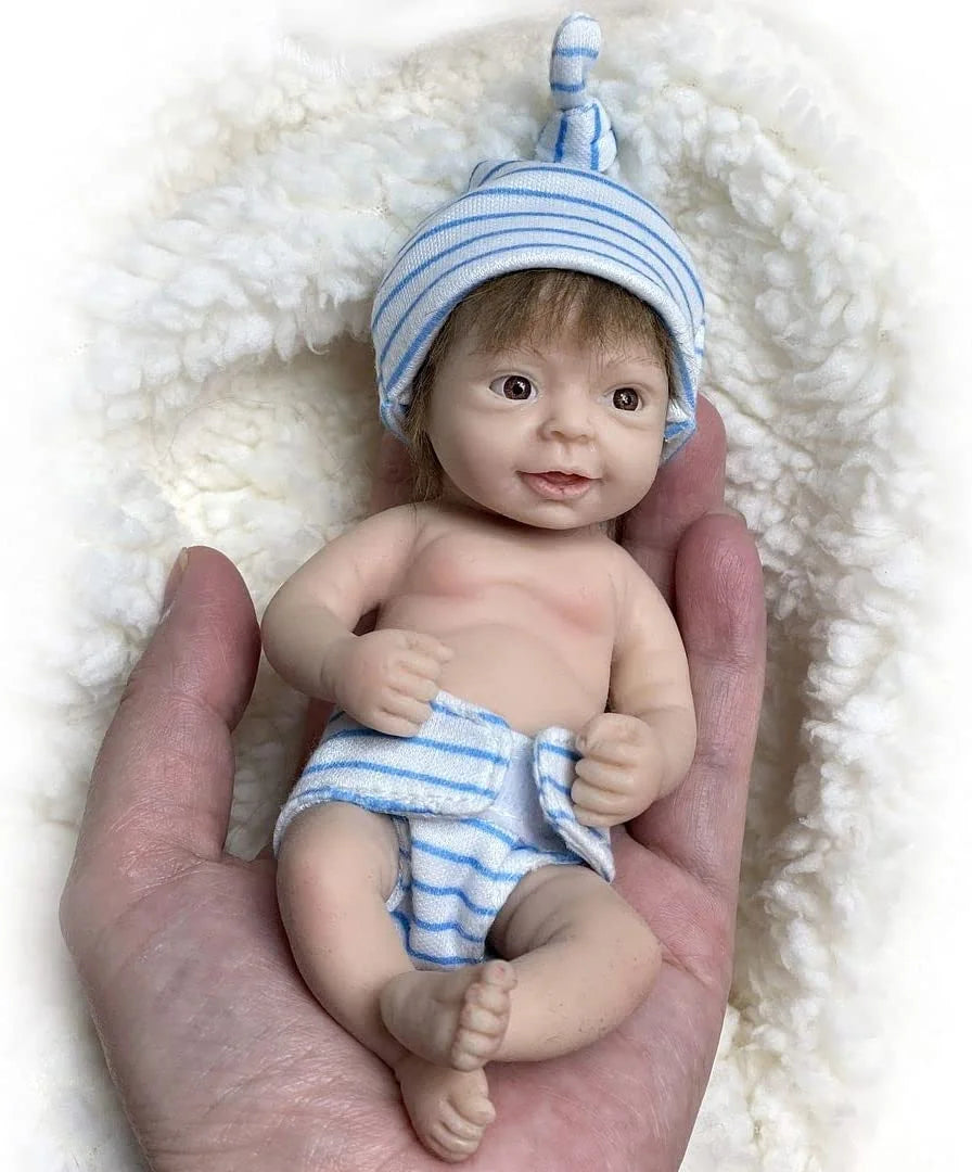 Lovely 6 Inch Palm Newborn Babies Full Body Silicone Boys Reborn Dolls Bebe Reborn Corpo De Silicone Inteiro ShopOnlyDeal