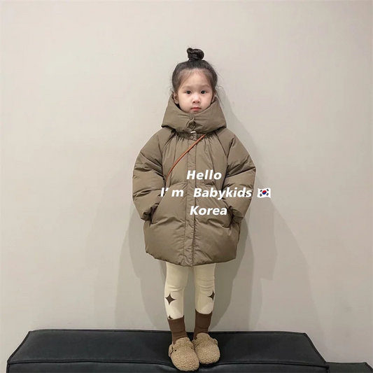 Girls Down Coat Jacket Cotton Windbreak Snowsuit 2024 Khaki Warm Thicken Winter Parka Outerwear Children's Clothing ShopOnlyDeal