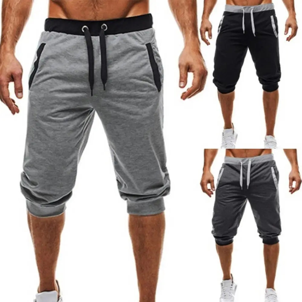 Men Pants Summer Harem Slacks Shorts Sport Sweatpants Drawstring Jogger Trousers Sportswear Slim Fit Black Jogger For Daily Work ShopOnlyDeal