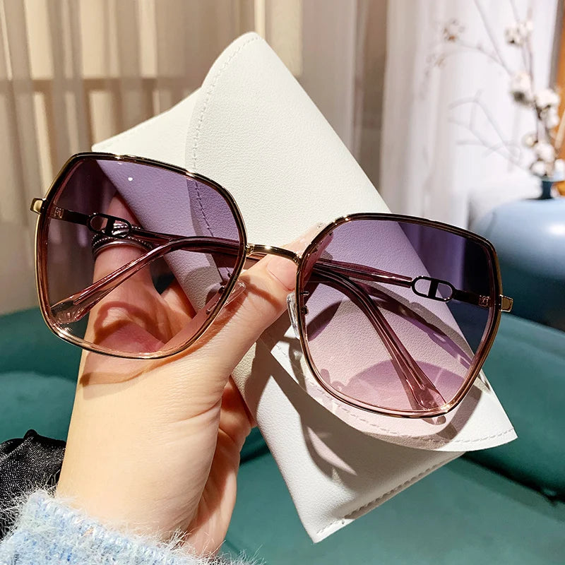 New Fashion Polarized Sunglasses Women UV400 Gradient Lens Sun Glasses Oversized Retro Square Luxury Brand Oculus ShopOnlyDeal