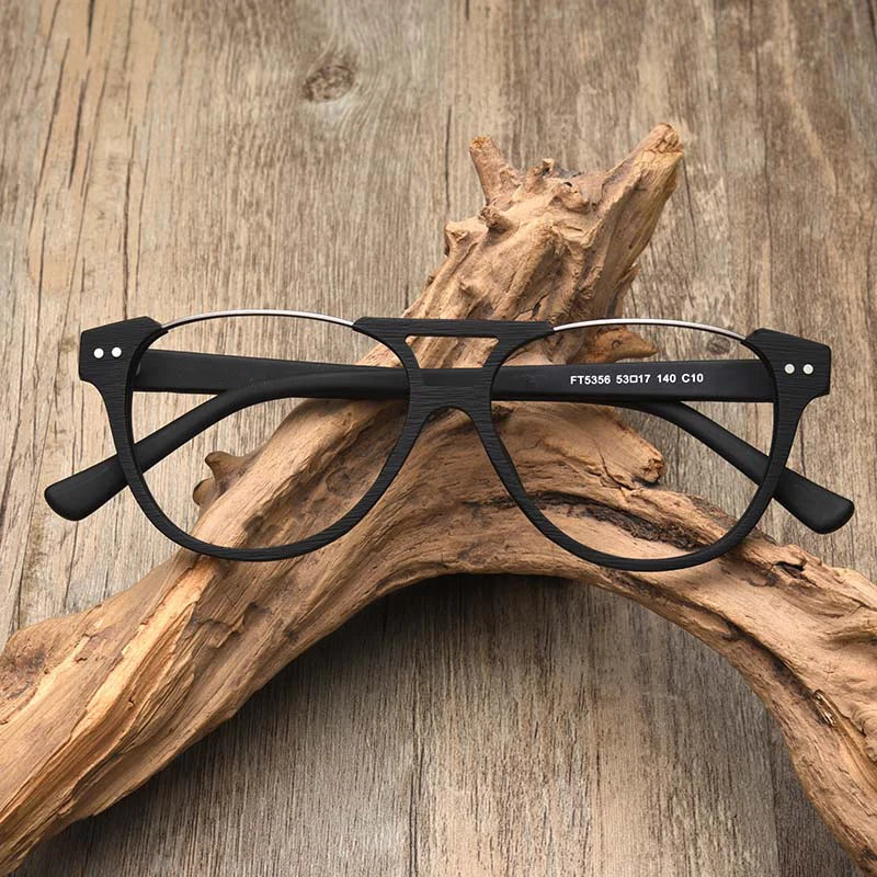 Wooden Myopia Glasses Frame | Retro Round Optical Prescription Eyeglasses Frame | Distinctive Spectacle Frames for Men and Women ShopOnlyDeal