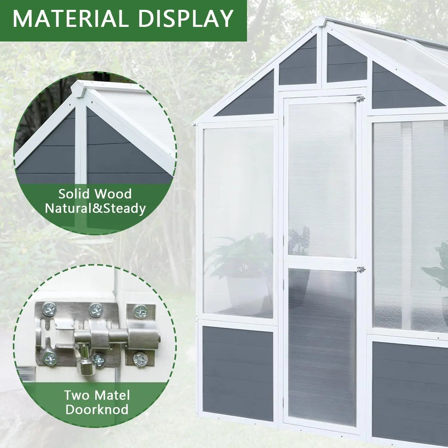 6' x 4' Polycarbonate Greenhouse | Outdoor Walk-in Greenhouse Kit with Wooden Frame | Greenhouse with Lockable Door for Patio ShopOnlyDeal