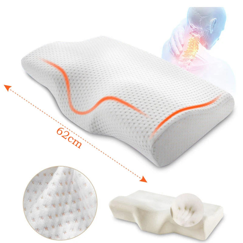 Cervical Orthopedic Neck Pillow Memory Foam Bed Orthopedic Pillow Neck Protection Slow Rebound Pillow Butterfly Shaped Pillow ShopOnlyDeal