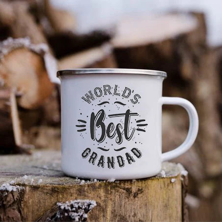 Promoted to Grandpa Mug | Grandfather Coffee Mugs for Pregnancy Announcement | New Baby Family Enamel Cup | Surprise Gift for Grandad ShopOnlyDeal