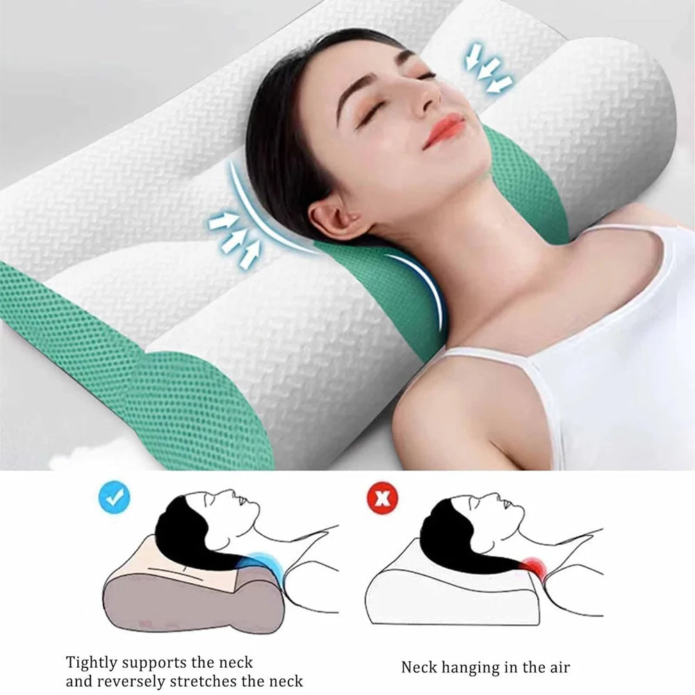 Cervical Memory Foam Pillow, Ergonomic Goose Down Pillow, Sleep Enhancing Cervical Support Comfort Goose Down Pillow, Enhancing ShopOnlyDeal