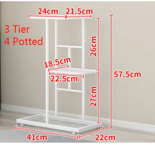 4 Tier 5 Potted Plant Stand Metal Flower Pot Holder Storage Rack Flower Display Stand for Indoor Garden Decor  Flowerpot Shelf ShopOnlyDeal