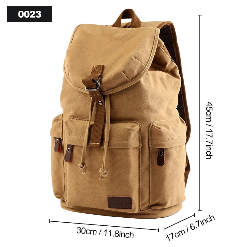 TANGHAO Canvas Backpack Unisex Vintage Casual Rucksack 17inch Laptop Backpack W/ USB Charging Port Schoolbag Student Mochia ShopOnlyDeal