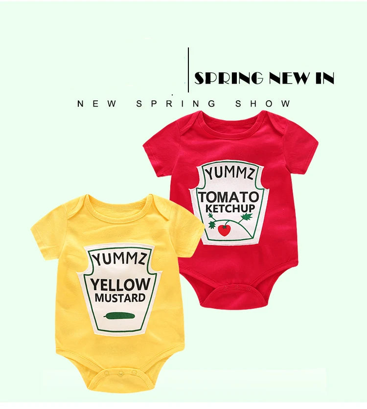 New Summer Baby Boys Girls Clothes Baby Bodysuit Short Sleeved Letter Baby Bodysuits One Pieces Cute Babies Twins Clothes #Y ShopOnlyDeal