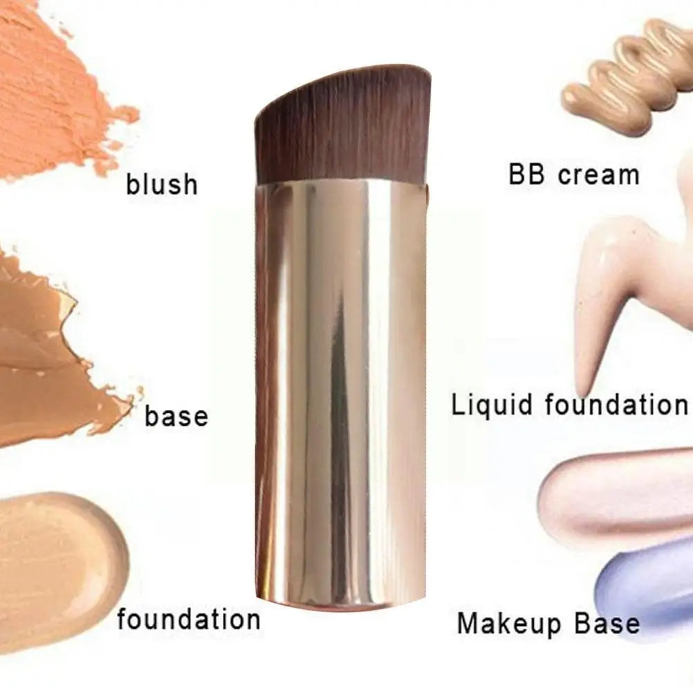 Portable Mini Flat Foundation Brush,Metal Handled Makeup Tool for Women's Liquid Foundation Application 1pc ShopOnlyDeal
