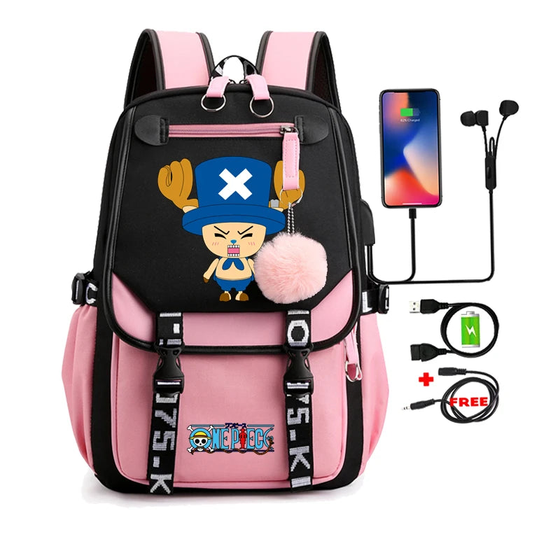 Anime One Piece Nezuko Kawaii Cartoon School Bag for Adults | Large Capacity Backpack Bags Manga To Travel Daily Girls Bookbags ShopOnlyDeal