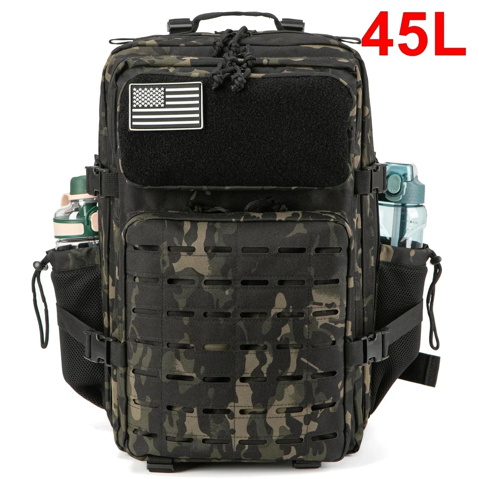 25L/45L Military Tactical Backpack for Women/men Army Laser Cut Molle Daypack School Bag Gym Rucksack with Dual Cup Holder ShopOnlyDeal