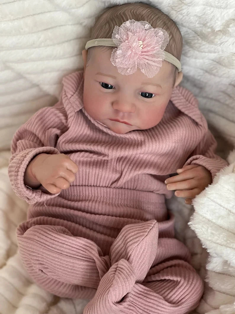 NPK19inch Awake Reborn Baby Doll Already Painted Finished Levi Newborn Baby Size 3D Skin Visible Veins Collectible Art Doll ShopOnlyDeal