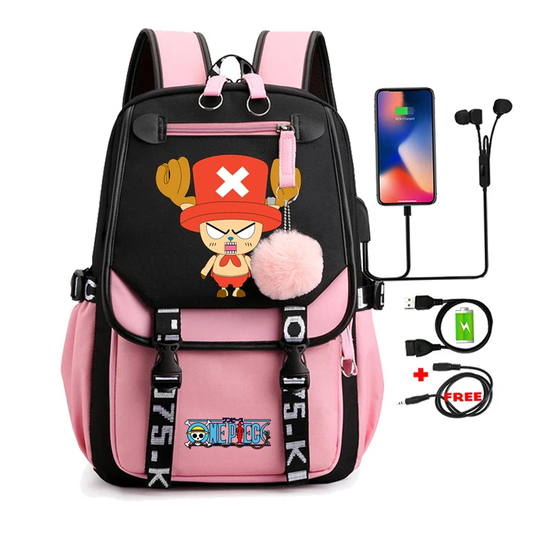 Anime One Piece Nezuko Kawaii Cartoon School Bag for Adults | Large Capacity Backpack Bags Manga To Travel Daily Girls Bookbags ShopOnlyDeal