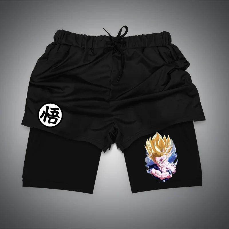 Anime Gym Shorts for Men and Women | Dragon Ball, NARUTO, One Piece | 3D Print | 2 in 1 Quick Dry Breathable Sports Training Compression Shorts ShopOnlyDeal