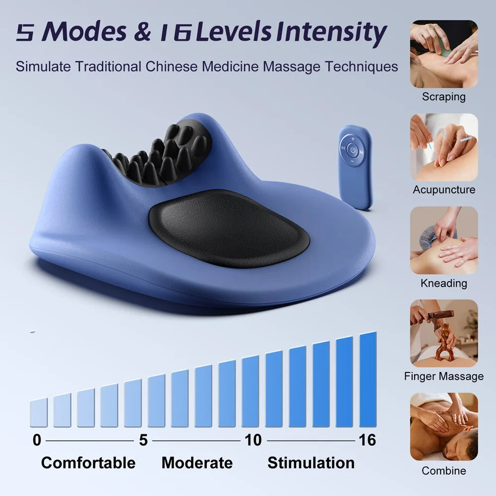 EMS Pulse Neck Pillow Massager Electirc Cervical Stretcher Heating Vibration Muscle Relax Cervical Chiropractic Traction Pillow ShopOnlyDeal