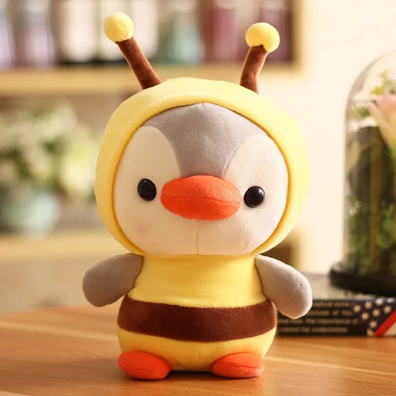 Cute Plush Toy Penguin Transforms into Dinosaur, Frog, Unicorn, and Bee – A Fun Stuffed Doll Cartoon Animal Ideal for Kids' Birthday and Christmas Gifts ShopOnlyDeal