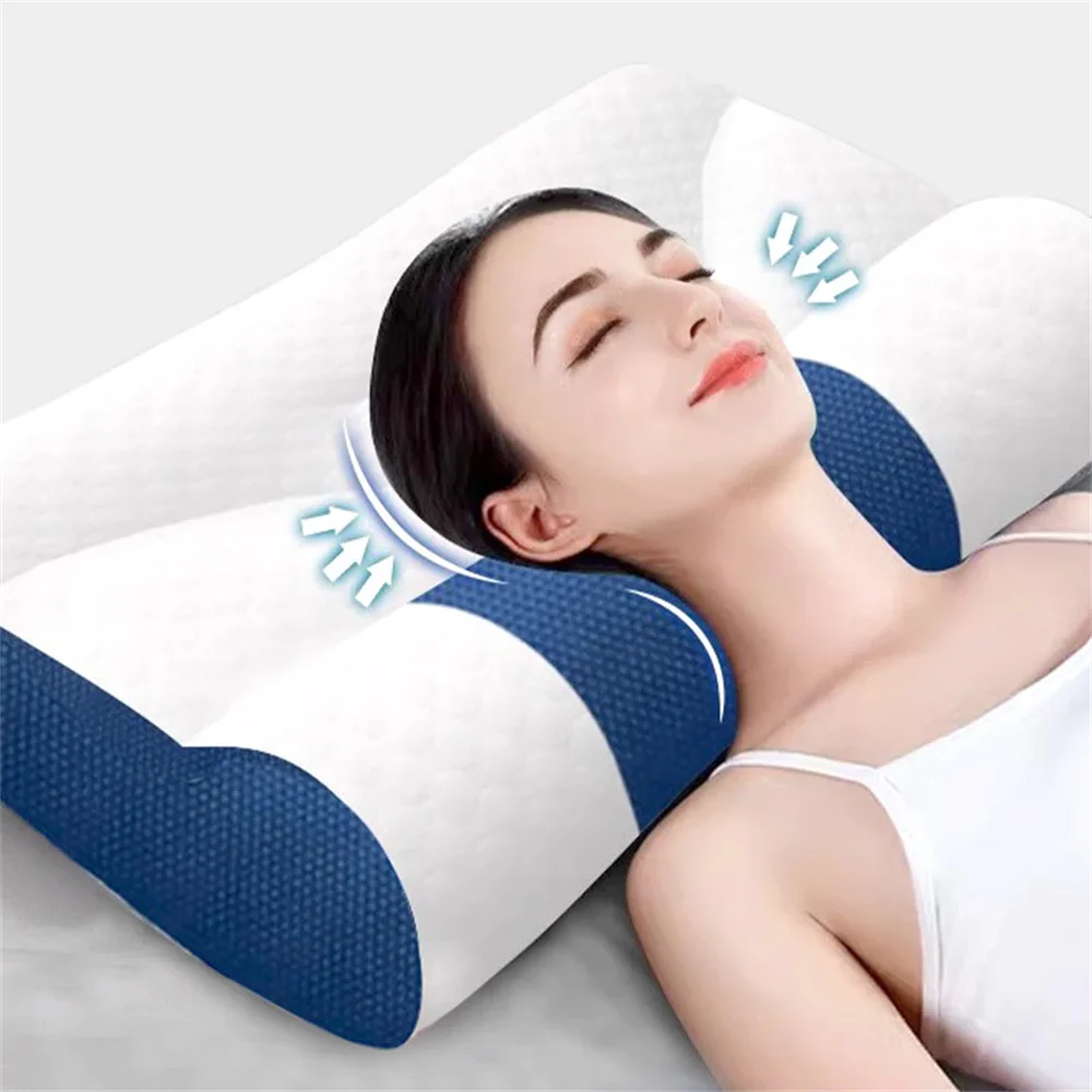 Cervical Memory Foam Pillow, Ergonomic Goose Down Pillow, Sleep Enhancing Cervical Support Comfort Goose Down Pillow, Enhancing ShopOnlyDeal