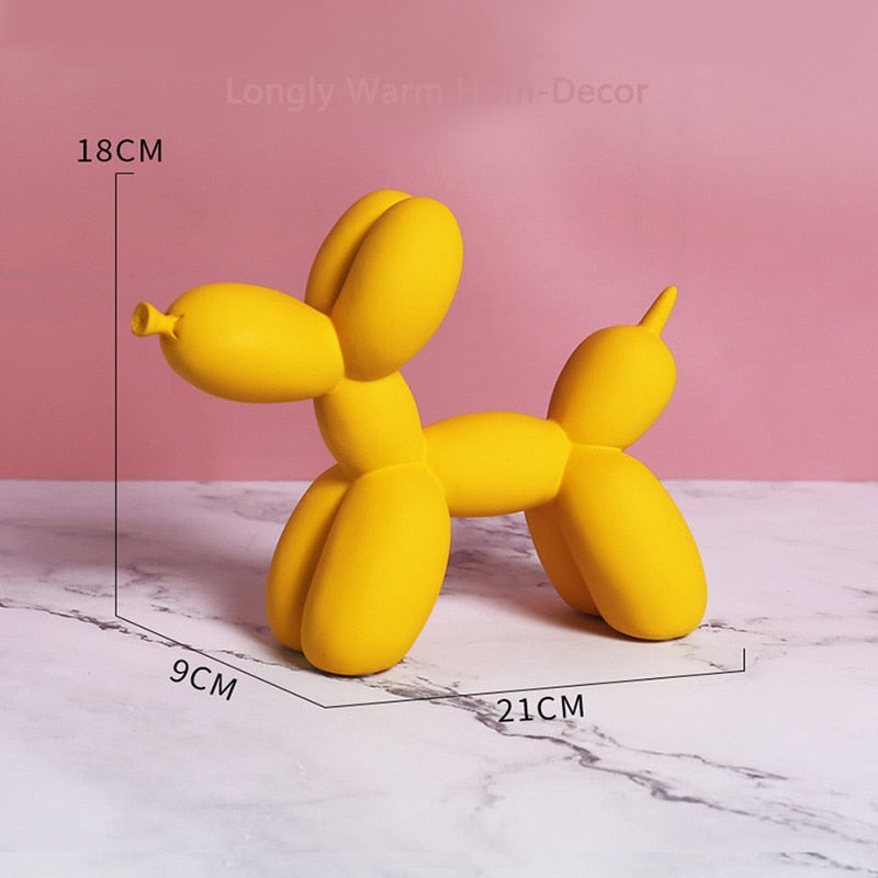 Nordic Creative Cute Resin Balloon Dog Statue Home Decor Animal Figurine Ornaments Living Room Bedroom TV Cabinet Decoration ShopOnlyDeal