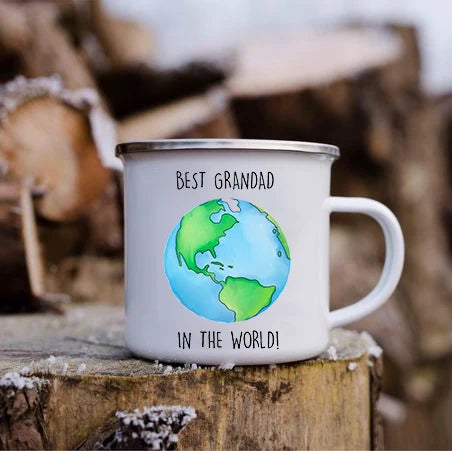 Promoted to Grandpa Mug | Grandfather Coffee Mugs for Pregnancy Announcement | New Baby Family Enamel Cup | Surprise Gift for Grandad ShopOnlyDeal