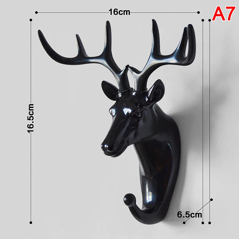 Multi Colour Deer Head Animal Decorative Hooks Wall Hanging Behind Door Wall Clothes Hat Key Holder Storage Rack Home Decor ShopOnlyDeal