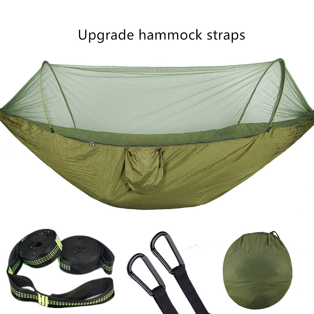 Experience Outdoor Bliss in 2023 with our Camping Hammock with Mosquito Net - Pop-Up Light, Portable Parachute Hammocks for Swing and Sleeping. Your Ultimate Camping Stuff! ShopOnlyDeal