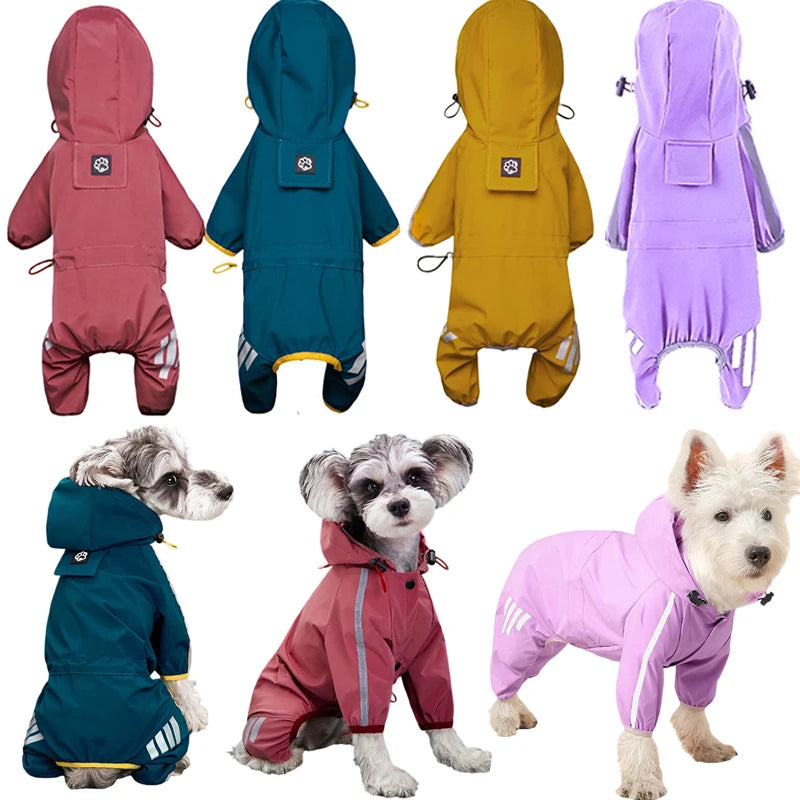 Pet Raincoats Dog Reflective Waterproof Puppy Rain Coats Hooded for Small Medium Dogs Jumpsuit Chihuahua French Bulldog Overalls ShopOnlyDeal