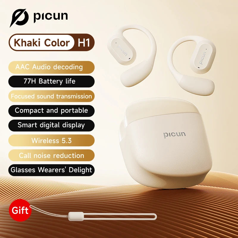 Picun H1 OWS Earphones Bluetooth 5.3 Wireless Air Conduction Earphone HD Calling Mic Surround Sound Ear Hook Sports Lightweight ShopOnlyDeal