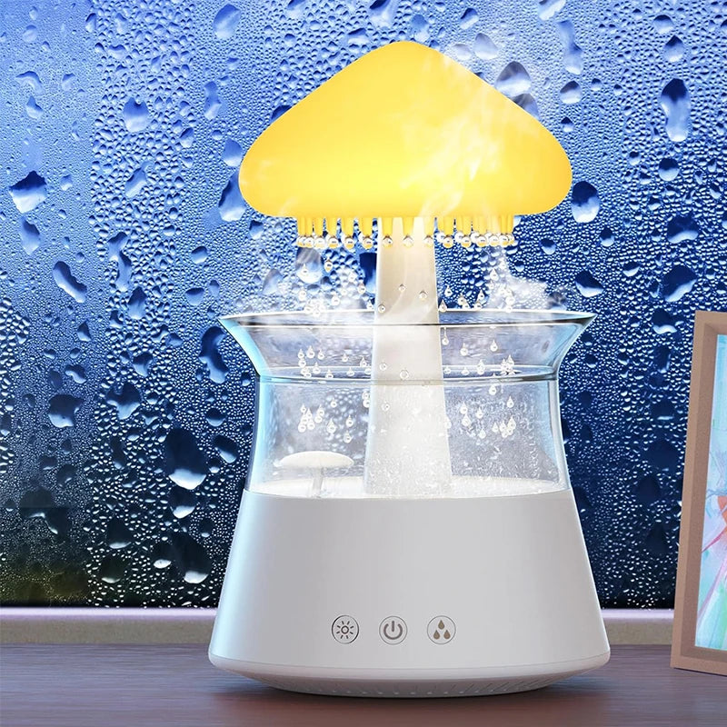 New Rain Cloud Electric Air Humidifier 300ml Water Drip Mushroom Aroma Diffuser with Colorful Night Light for Home Bedroom Gift ShopOnlyDeal