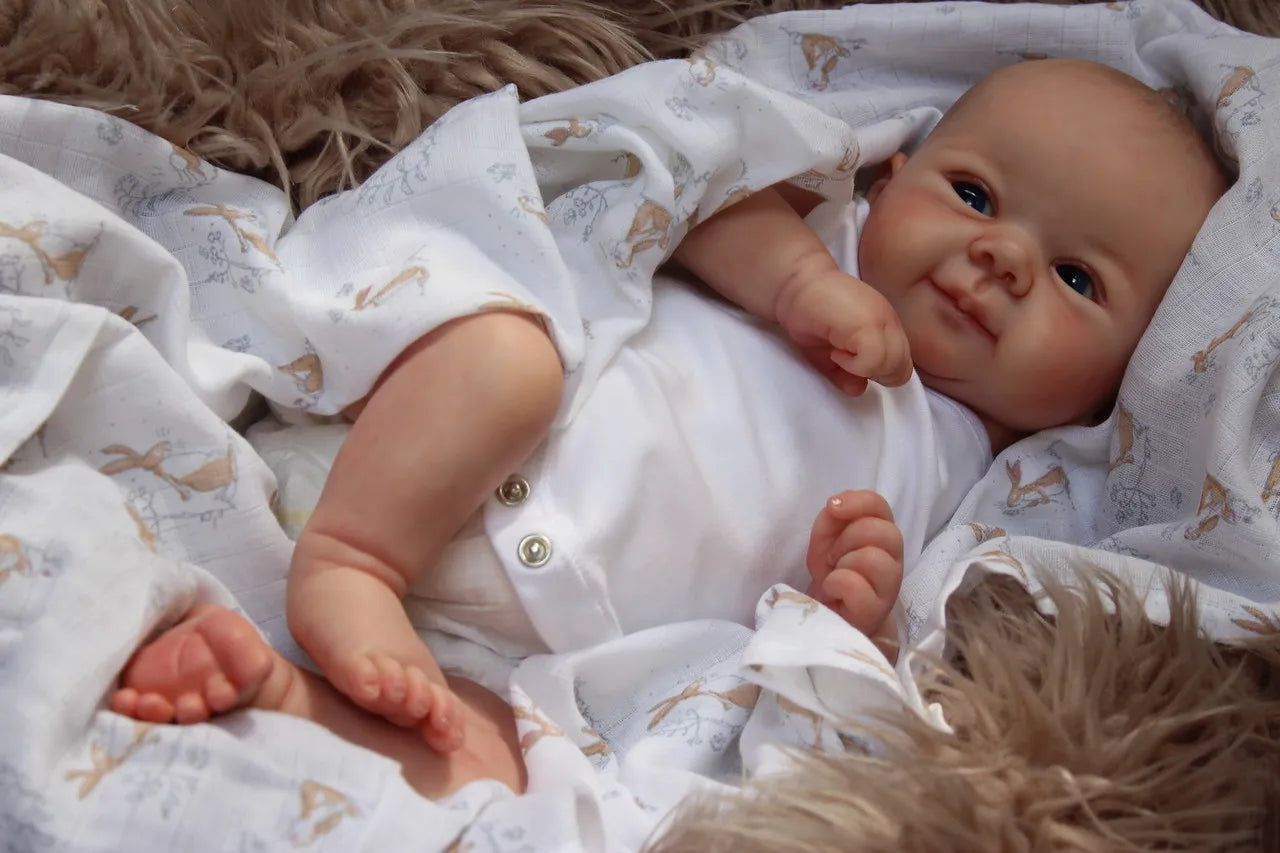 49CM Reborn Baby Dolls Sweet Face Lifelike Real Touch Reborn Juliette 3D Skin Multiple Layers with Hand-Painted Hair Bebe Doll ShopOnlyDeal