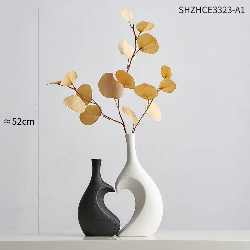 Nordic Style Ceramic Vase Creative Hollow Vase Modern Home Decoration Hydroponic Vase Flowerpot Living Room Decoration Gift ShopOnlyDeal