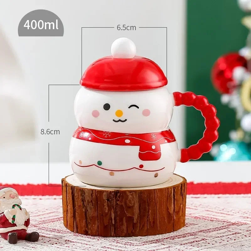 Christmas Ceramic Cup Large Capacity Mug with Cover Spoon Santa Claus Gift Cup Creative Xmas Gift Office Home Milk Coffee Cup ShopOnlyDeal