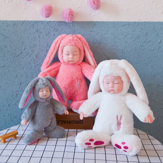 Lifelike Reborn Baby Dolls Soft Body Realistic Newborn Dolls Sleeping Girl Dolls Stuffed Toy Easter Stuffed Animal Bunny Rabbit ShopOnlyDeal