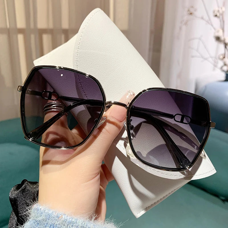 New Fashion Polarized Sunglasses Women UV400 Gradient Lens Sun Glasses Oversized Retro Square Luxury Brand Oculus ShopOnlyDeal